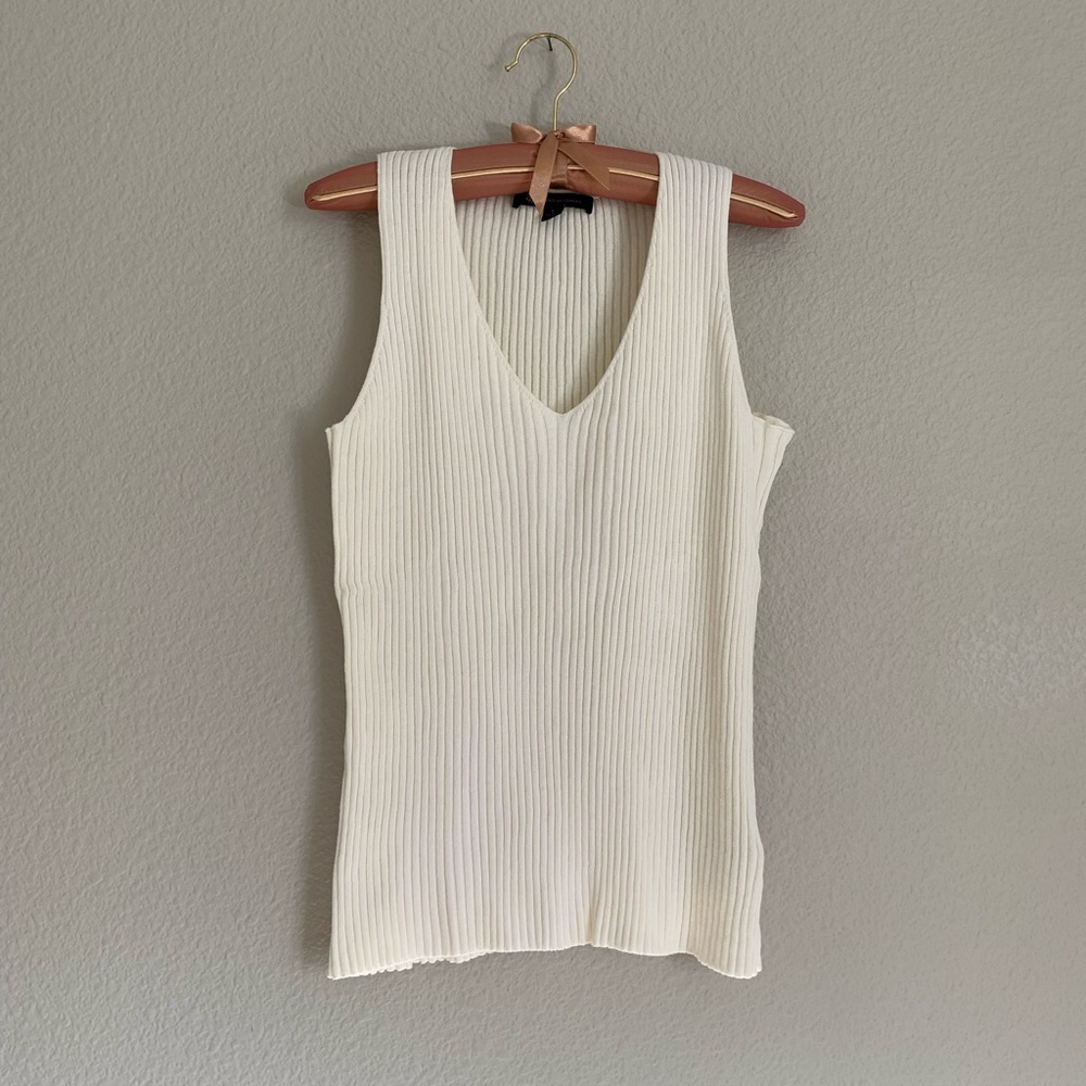 Brooks Brothers Cotton/Linen Ribbed Sleeveless Top